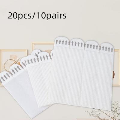 TEMU 8pcs/20pcs/40pcs/64pcs , Nail-free And Hole-free, Suitable For Picture Frame Wall Hanging, Strong Adhesive Photo Hooks Without Residue Image
