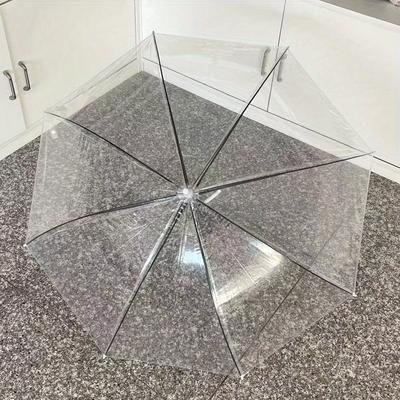 TEMU 8-rib Transparent Couple Umbrella - Windproof, Rainproof, And Sun Protection, Portable And Durable, Ideal For Golf Course And Casual Attire, Uniforms, And Umbrellas Image