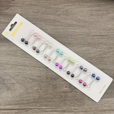 TEMU Set Of 12 Colored Pearl U-clips For Securing Scarves, Neck Clips, And Scarf Buckles, Designed As Women's Accessories Including Clips, Pearl Scarf Brooches, And Shawl Holders. Image