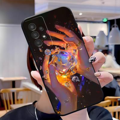 TEMU Crystal Phone Case A03/a03s/a04/a04e/a04s/a05/a05s/a11/a12/a13/a14/a22/a23/a24/a25/a32/a33/a34/a35/a52/a52s/a53/a54/a55 5g - Featuring A Print Of A Couple Holding A Crystal Heart Image