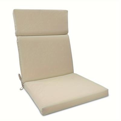 TEMU High Back Chair Cushion With Ties - Fade-resistant, Hand-washable Polyester Seat Pad For Patio, Dining & Office Chairs Image