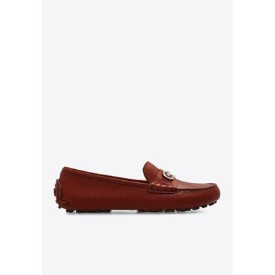 Odilia Double Gancini Loafers - Brown - Ferragamo Flats
