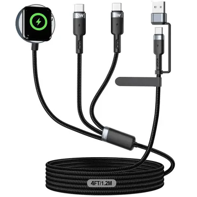 3 in 2 USB C Cable for Apple Watch Charger iPhone Charger USB C Multi Fast Charging Cable for iWatch iPhone Samsung Galaxy