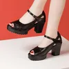 6 cm 8 cm Kleine Größe 32-43 Qualität Echtes Leder Sandalen Block High Heels Schuhe Sommer Chunky