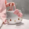 Sanrio Hello Kitty Tragetasche für Frauen, Cartoon Kitty, PU-Leder, Rucksack, große Kapazität,