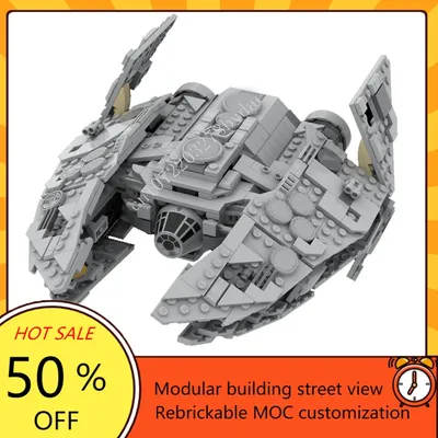 870PCS Sith Fury Class Interceptor Alternative Build Space War Waffe MOC SpaceShip Schlacht Modell Image