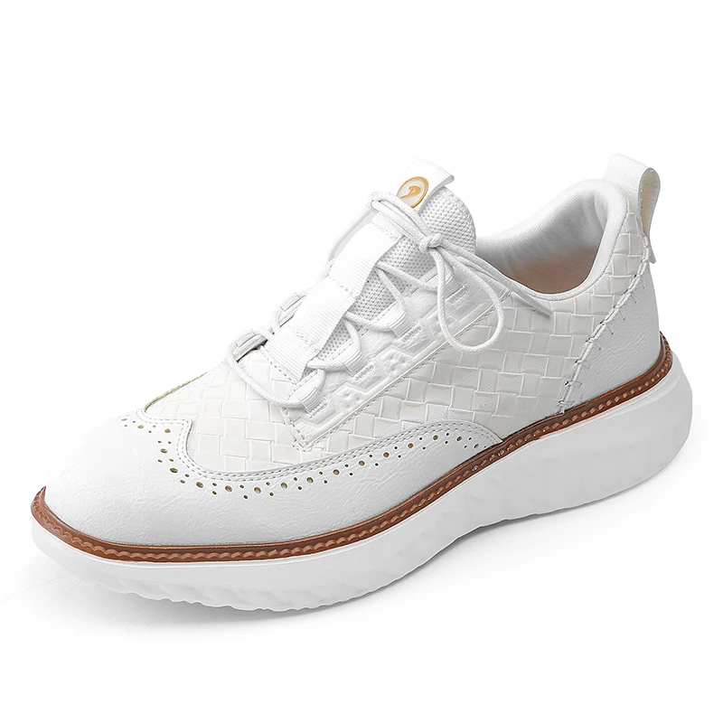 Plus große Größe 50 51 52 Herren Brogues Leder Freizeit schuhe dicke Sohlen 5cm britischen Stil Mode italienische Luxusmarke Designer