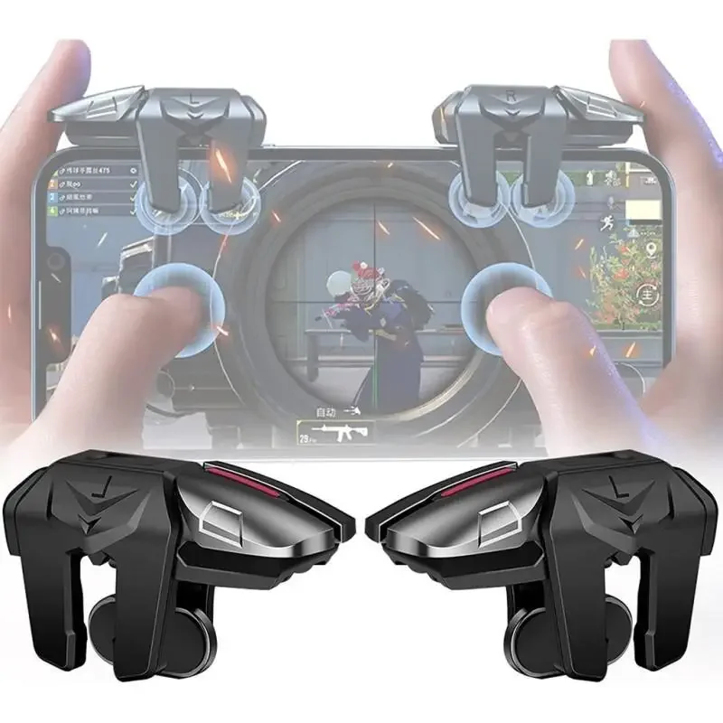 G21 Handy Spiel Trigger Gamepad Joystick 6-Finger Ziel Schießen L1 R1 Schlüssel Taste PUBG Game Controller für iPhone Android Image