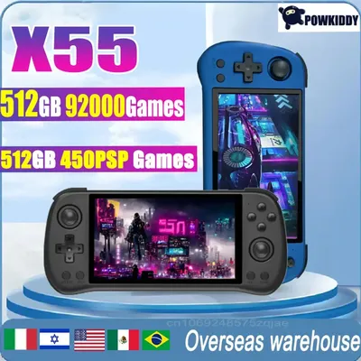 Powkiddy x55 5,5 inch ips bildschirm retro handheld spiel konsole linux system opensource rk3566 Image