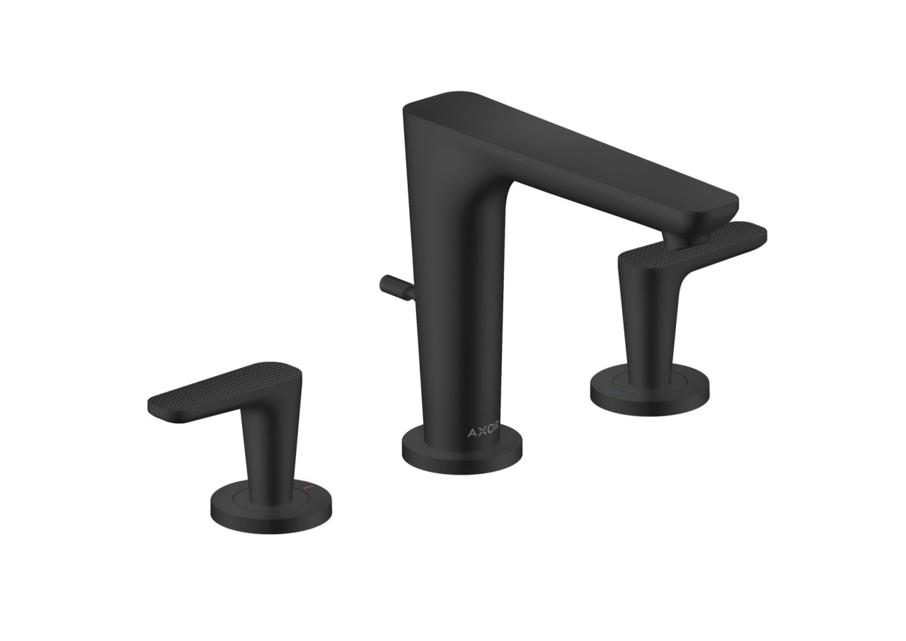 Hansgrohe 3-Loch WTA 125 Axor Citterio C mit Zugstangen Cubic cut mattschwarz, 49061670 49061670 Image