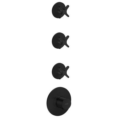 Hansgrohe Thermostatmodul Unterputz AXOR One für 3 Verbraucher mit Kreuzgriff mattschwarz, 4871367 48713670 Image