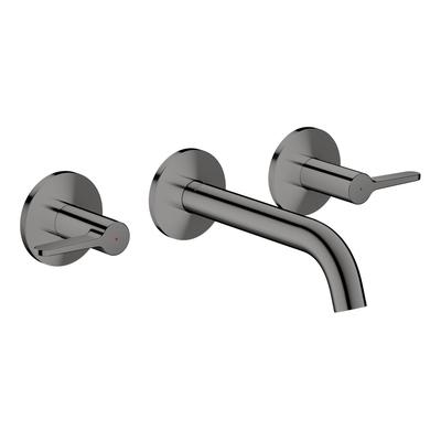 Hansgrohe 3-Loch Waschtischarmatur AXOR One Unterputz Wandm. 160mm Hebelgriff polished black chrome 48150330 Image