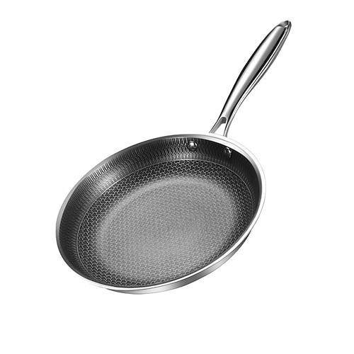 Antihaft-Bratpfannen, Hybrid-Keramik-Edelstahlpfanne, Bratpfanne mit kühl bleibendem Griff, ungiftig, PFA-, PFOA- und PTFE-frei, spülmaschinenfest ofenfest, Induktion, kompatibel mit allen Image