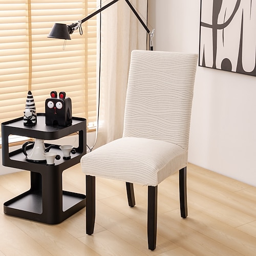 1/4/6 Stück Esszimmerstuhlbezüge, einfache geometrische Linien, Jacquard-Bezüge Image