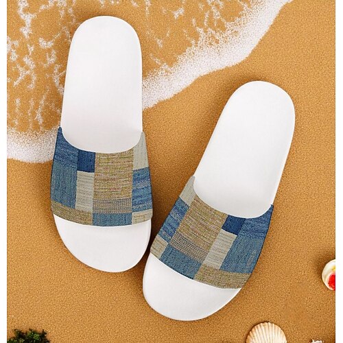 Slide-Sandalen im Patchwork-Design für Herren – lässiger und stylischer Stil für Männer im Strandurlaub, zum Entspannen am Pool und für den Sommeralltag Image
