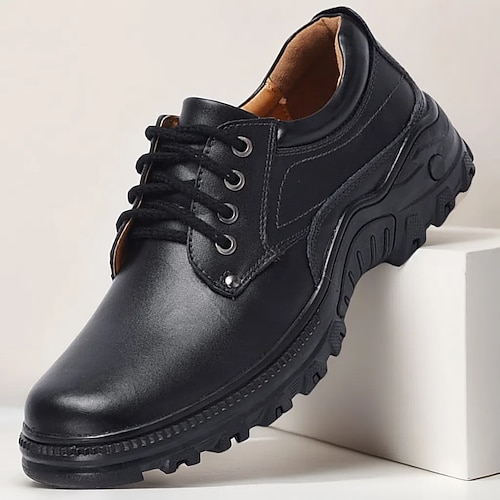 rotbraune Herren-Schnürschuhe mit gepolsterter Memory Foam-Sohlen – stilvoll und stützend für Business-Casual-Outfits und Wochenendausflüge Image