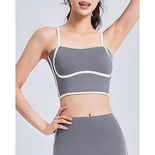 Damen BH-Oberteil Spaghettiträger BH-Top Rückenfrei Bequem Atmungsaktiv Farbblock Sport Sportkleidung Schwarz Blau Yoga Fitness Leger