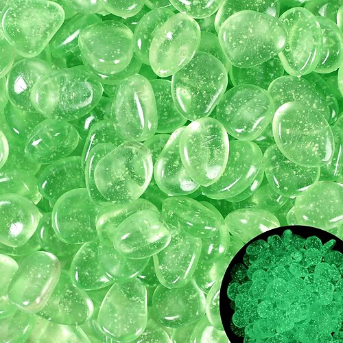 100 Stück glitzernde, im Dunkeln leuchtende Steine, leuchtende Gartenkiesel, funkelnde Leuchtsteine, leuchtende Steine für den Garten, im Freien, Leuchtsteine für Rasen, Terrasse, Gehweg, Auffahrt