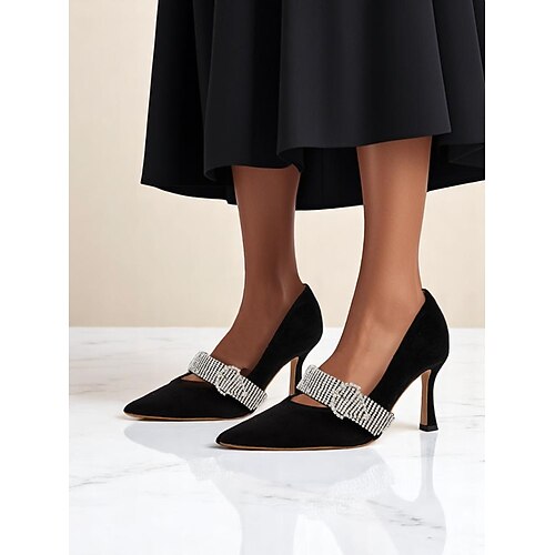 Strassbesetzte Slingback-Pumps für Damen mit Stilettoabsatz – glamouröse High Heels für die Cocktailparty Image