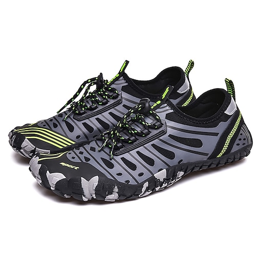 Herren-Sneaker, Barfußschuhe, Upstream-Schuhe, Canyoning-Schuhe, Mesh, bequem, rutschfest, atmungsaktiv, Schnürung, rot grau, blau, grau, Sommer, Frühling