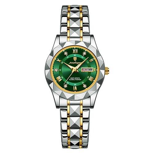 Damen Quarzuhr Armbanduhr Retro Vintage Armbanduhr LED-Hintergrundbeleuchtung Wasserdicht Edelstahlband Beobachten