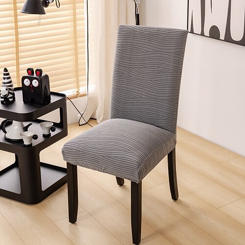 1/4/6 Stück Esszimmerstuhlbezüge, einfache geometrische Linien, Jacquard-Bezüge Image