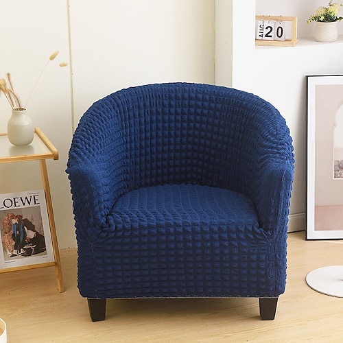 Geometrischer Clubsesselbezug, Schonbezug für Wannensessel, rutschfester Möbelschutz mit elastischer Unterseite, superweicher Sofabezug für Hotelbartheke und Wohnzimmer Image