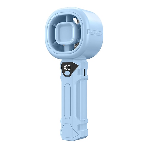Wiederaufladbarer Handheld-Ventilator mit LED-Display 3000mAh Akku Type-C Schnellladung 3-Geschwindigkeits bürstenloser Motor leichter leiser Schreibtisch- und tragbarer persönlicher Ventilator für Image