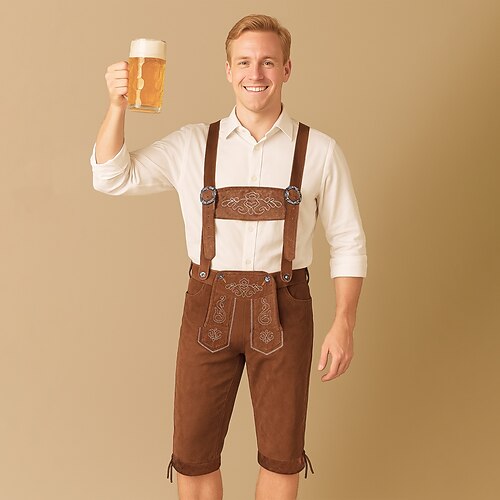 Oktoberfest Lederhosen Bayerisch Deutsch München Wiesn Herren Stoff im traditionellen Stil Shorts Image