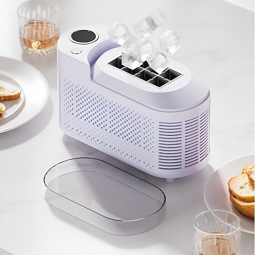 Tragbarer Mini-Eisbereiter – schnelle Eisherstellung in 10–15 Minuten, 8 Würfel/Zyklus, kompakt und leise, kristallklares Eis, leicht zu reinigen, ideal für Zuhause, das Büro oder Partys Image