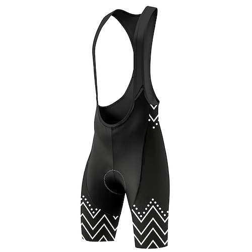 Herren Grafik Geometrisch Fahrradträgerhose 3D gepolsterte Shorts Fahhrad Trägerhose Sport Sonnenschutz 3D-Polster Schnelltrocknend Feuchtigkeitsableitend Schwarz Bekleidung Fahrradbekleidung