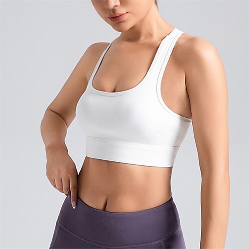 Damen BH-Oberteil Unterwäsche BH-Top Racerback Bequem Atmungsaktiv Stoßfest Einfach Sport Sportkleidung Hellblau Schwarz Yoga Fitness Leger