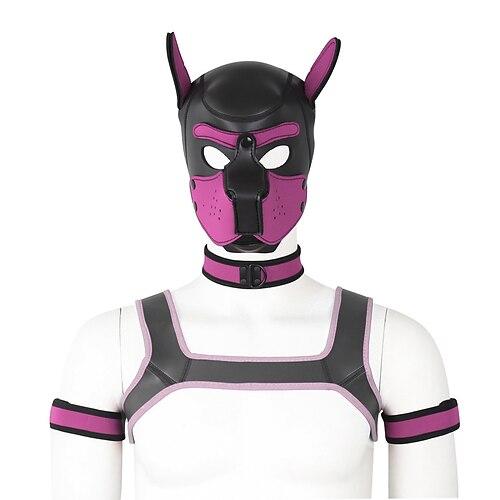 BDSM Leder-Community Welpenspiel Welpenmaske Hundehaube Erwachsene Unisex Pride Parade Pride-Monat Halloween Karneval Einfaches Karnevalskostüm