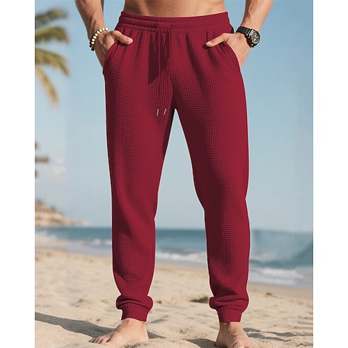 Herren Sporthose Jogginghose Hose Tasche Kordelzug Elastischer Bund Einfach Komfort Sport im Freien Täglich Mode Lässig Schwarz Weiß Mikroelastisch Image