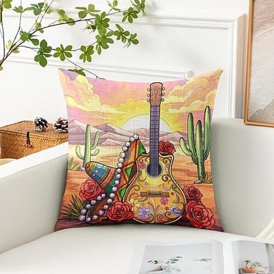 Cinco de Mayo Mexiko dekorative Wurfkissenbezüge 1 Stk. weicher quadratischer Sofakissenbezug für Schlafzimmer Wohnzimmer Sofa Stuhl Blumen Image