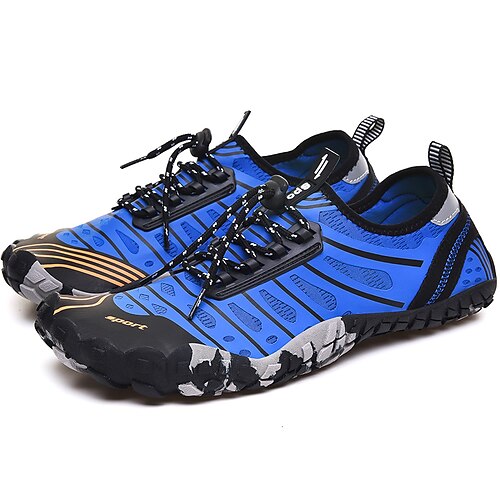 Herren-Sneaker, Barfußschuhe, Upstream-Schuhe, Canyoning-Schuhe, Mesh, bequem, rutschfest, atmungsaktiv, Schnürung, rot grau, blau, grau, Sommer, Frühling
