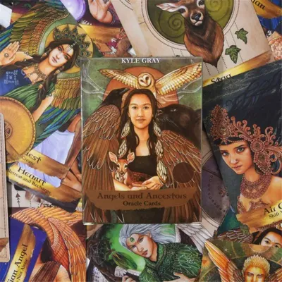 Full English 55pcs Tarot Cards Deck and Guidebook Angels and Ancestors Oracle Cards Read Fate Family