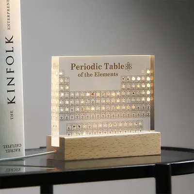 Acrylic Real Elements Periodic Table Mendeleev Periodic Table Display Stand Science Ornament Room