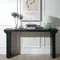 Wood Console Table, 58 Modern Minimalist Long Sofa Table Behind Couch with Uniquely Curved Legs and