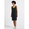 Sommerkleid STREET ONE, Damen, Gr. 44, EURO-Größen, pine grove grün, Stoff, 75% Viskose, 20% Polyester, 5% Elasthan, unifarben, casual, normal knielang, V-Ausschnitt, ohne Ärmel Bündchen, Kleider, soft und trageangenehm