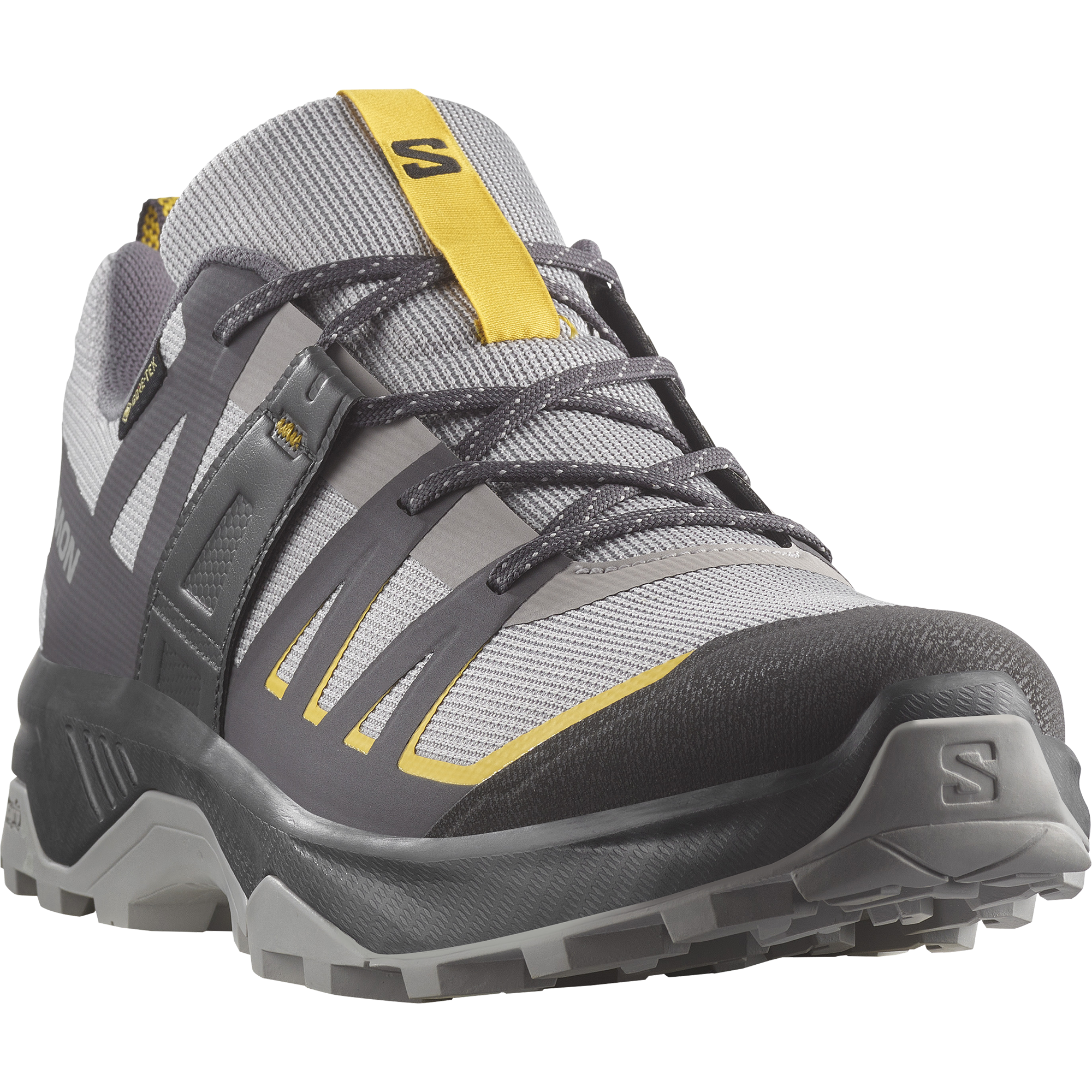 Wanderschuh SALOMON "EXTEND GORE-TEX", Herren, Gr. 44,5, alloy, asphalt, spicy mustard, Synthetik, Textil, Schuhe Wanderschuh, wasserdicht
