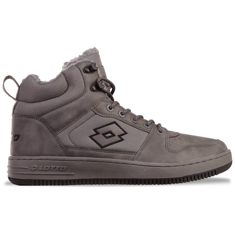 Sneaker LOTTO, Gr. 45, grau (dunkelgrau), Synthetik, Textil, mehrfarbig, Schuhe, - mit wärmendem Teddy-Futter
