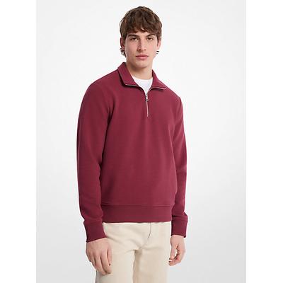 Michael Kors Cotton Blend Half-Zip Sweater Purple XL