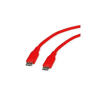 ROLINE USB 2.0 Kabel, Typ C-C, ST/ST, Silikon, 60W, rot, 1 m Image