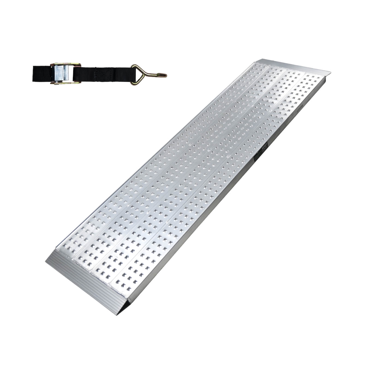 TRUTZHOLM 1 x Alu Auffahrrampe 200 x 56 cm Traglast 540 kg grau starr perforiert Verladerampe Image