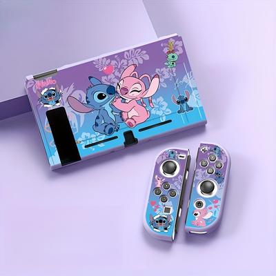 TEMU Stitch & Switch Tpu Soft Shell Case - Scratch-resistant, Durable, Pink & With Heart & Flower Accents, Gaming & Travel, Gaming Accessories | Design | Durable Case
