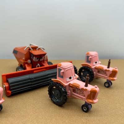 TEMU A Set Of 3 Truck Frank Harvesting Machine Toy Car Models In Orange, A For Fans , An Ideal Car Model. Image