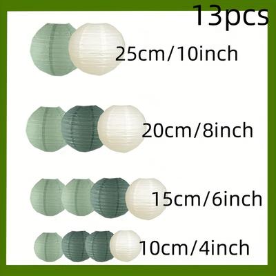 TEMU Elegant Round Hanging Paper Lanterns - , Weddings, Birthdays, And Outdoor Beach Parties, Chinese/japanese , Spring/summer Theme, No Electricity Needed, Lanterns Decorative Outdoor Image