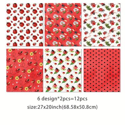 TEMU 12pcs Ladybug & Wrapping Paper Rolls - Vibrant Patterns, Birthday Party Supplies, & Gift Packaging, Festive Wrapping Paper | Design | Quality Wrapping Paper, Ladybug Decor Image