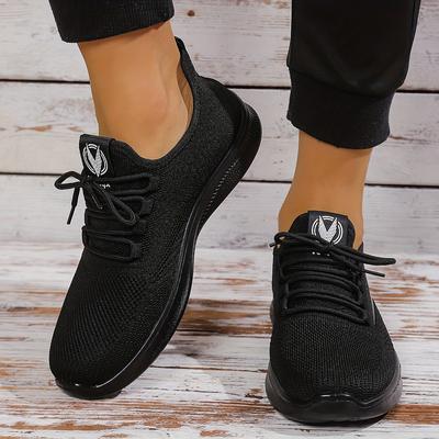 TEMU Men's Knit Solid Shoes - Soft Sole, Lightweight Running Shoes, Shoes, Breathable Casual Shoes, Image
